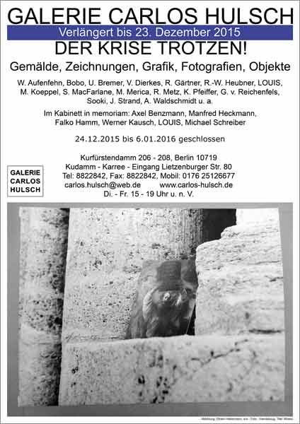 Einladungskarte, Der Krise trotzen, Werner Aufenfehn, verlängert